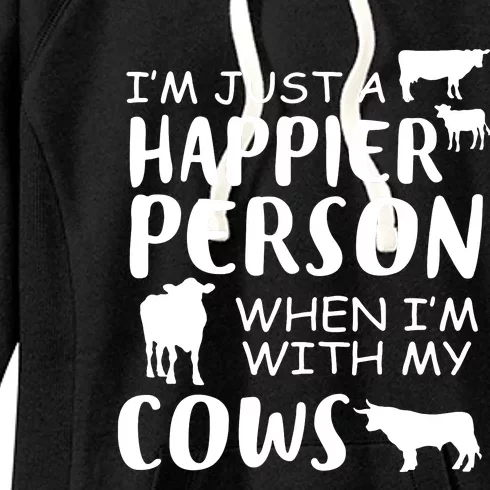 Happy With Cows Women's Fleece Hoodie