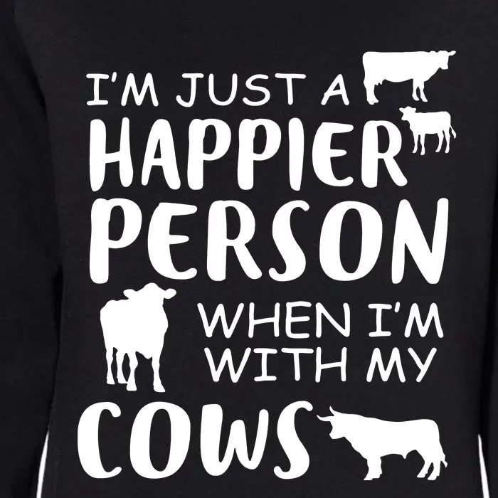 Happy With Cows Womens California Wash Sweatshirt