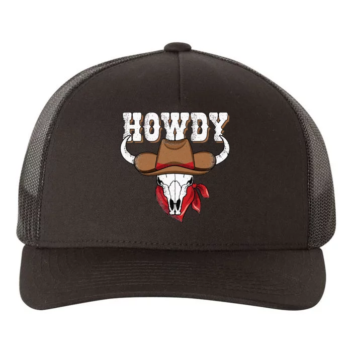 Howdy Western Country Cowgirl Cowboy Texas Rodeo Yupoong Adult 5-Panel Trucker Hat