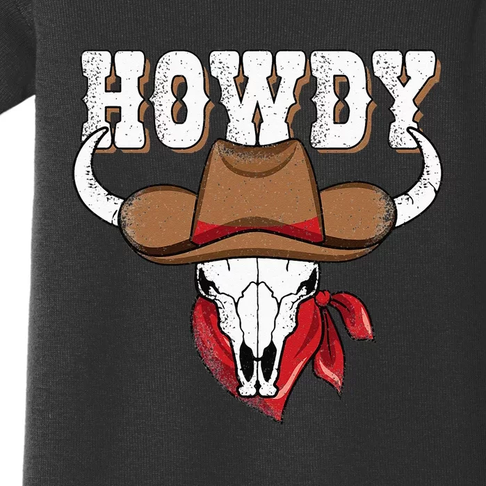 Howdy Western Country Cowgirl Cowboy Texas Rodeo Baby Bodysuit