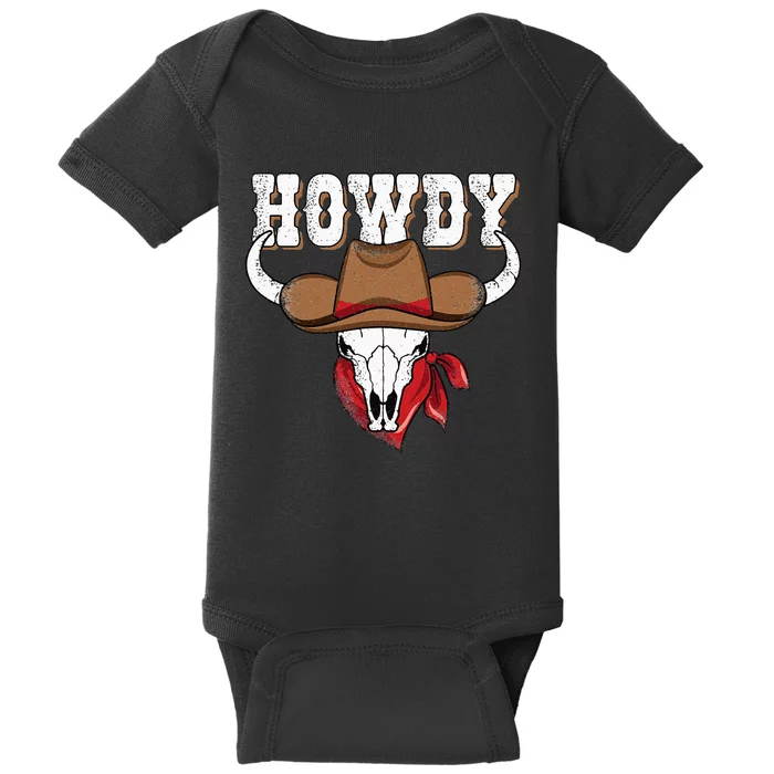 Howdy Western Country Cowgirl Cowboy Texas Rodeo Baby Bodysuit