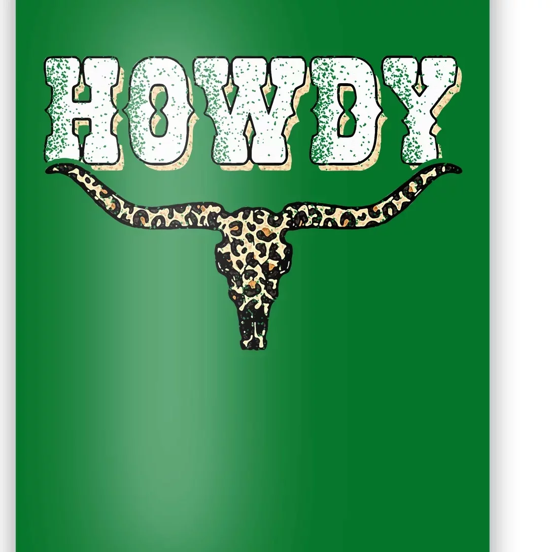 Howdy Western Country Southern Cow Skull Rodeo Bull Cowgirl Poster