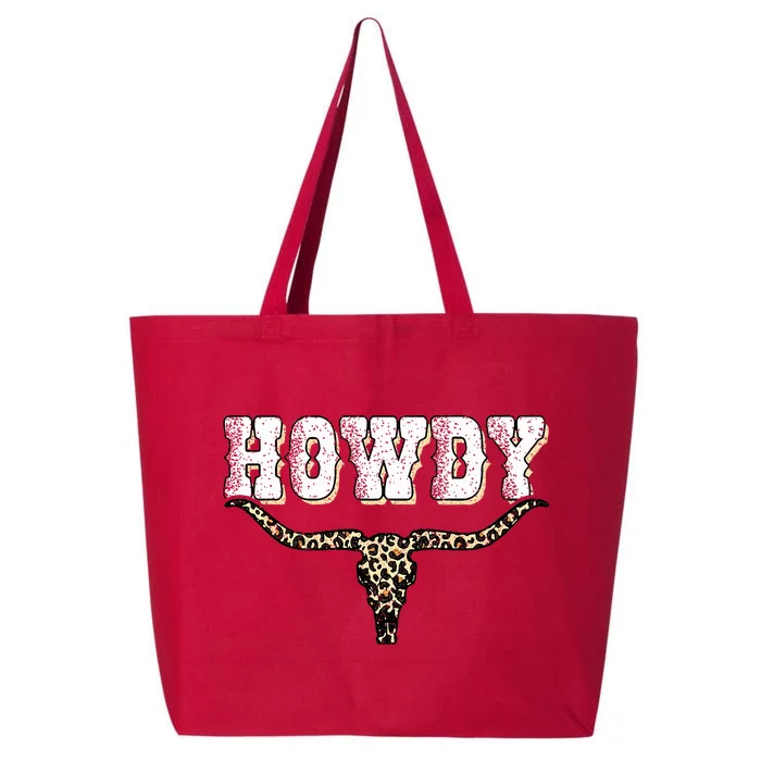 Howdy Western Country Southern Cow Skull Rodeo Bull Cowgirl 25L Jumbo Tote