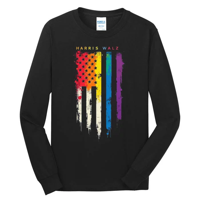 Harris Walz Colorful Streak Gift Tall Long Sleeve T-Shirt