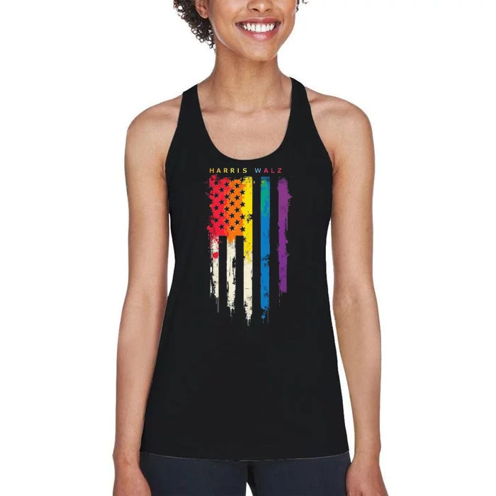 Harris Walz Colorful Streak Gift Women's Racerback Tank