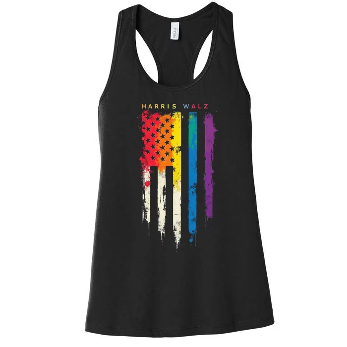 Harris Walz Colorful Streak Gift Women's Racerback Tank