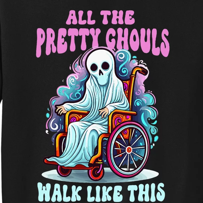 Halloween Wheelchair Costume Handicap Joke Ghouls Walk Like Tall Sweatshirt