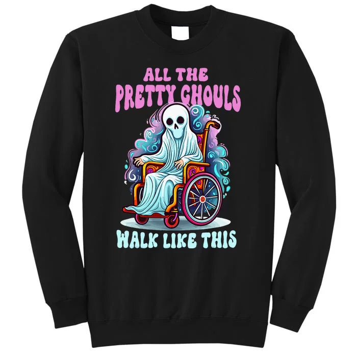 Halloween Wheelchair Costume Handicap Joke Ghouls Walk Like Tall Sweatshirt