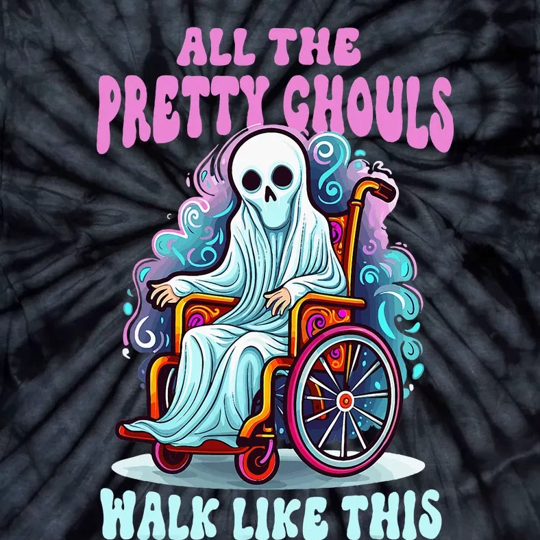 Halloween Wheelchair Costume Handicap Joke Ghouls Walk Like Tie-Dye T-Shirt