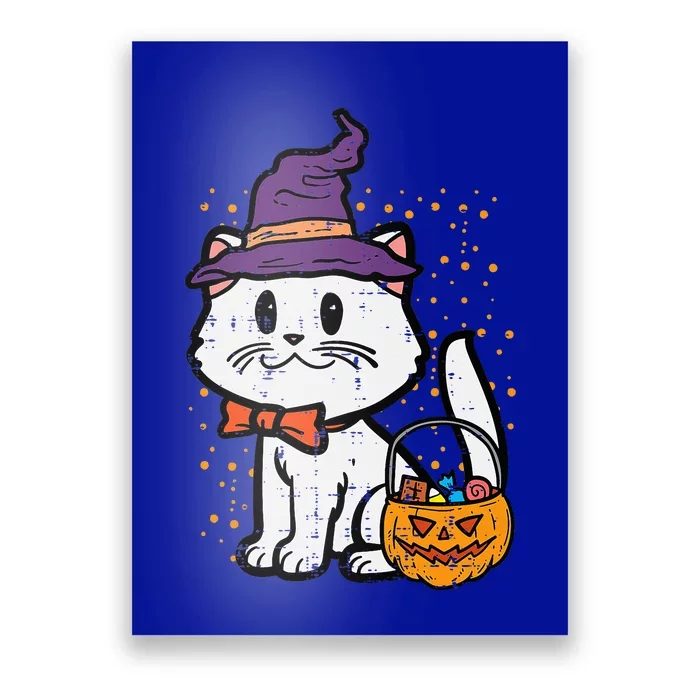 Halloween Witch Cat Trick Or Treat Kitten Costume Poster