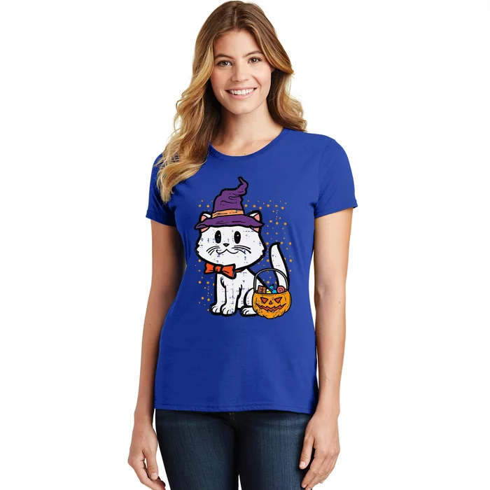 Halloween Witch Cat Trick Or Treat Kitten Costume Women's T-Shirt