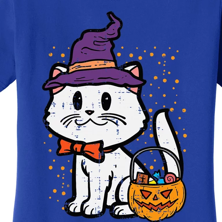 Halloween Witch Cat Trick Or Treat Kitten Costume Women's T-Shirt