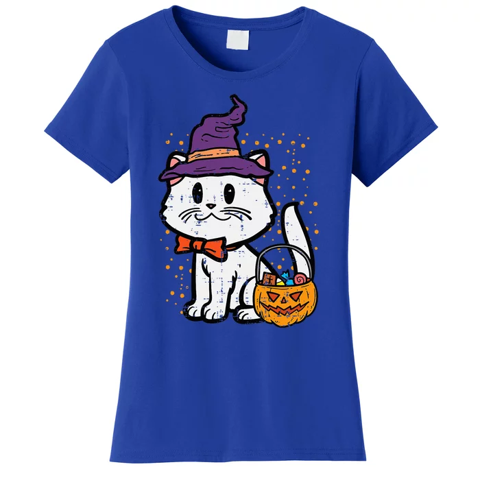 Halloween Witch Cat Trick Or Treat Kitten Costume Women's T-Shirt