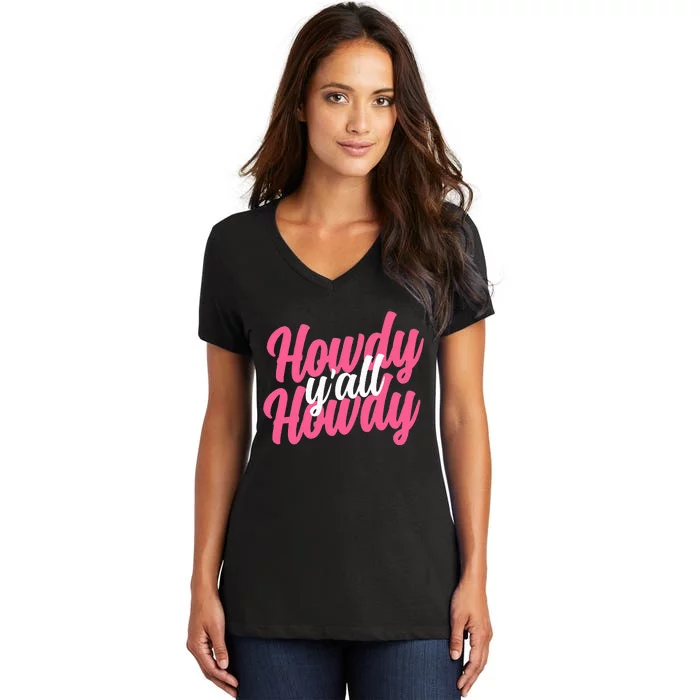 Howdy Western Cute Rodeo Southern Howdy Cowgirl Women's V-Neck T-Shirt