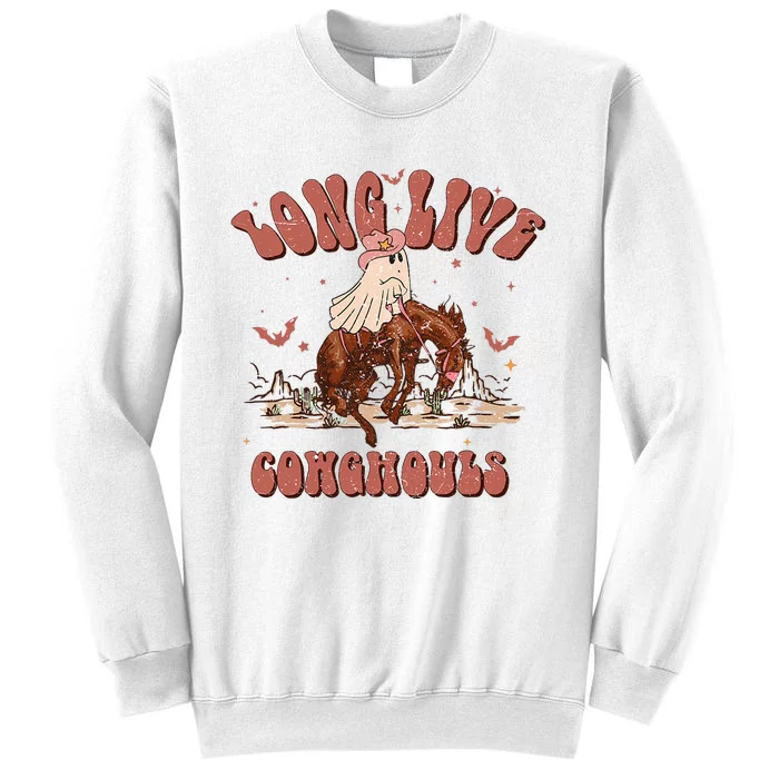 Halloween Western Cowgirl Cowghouls Long Live Country Retro Sweatshirt