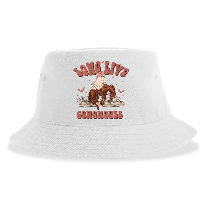 Halloween Western Cowgirl Cowghouls Long Live Country Retro Sustainable Bucket Hat