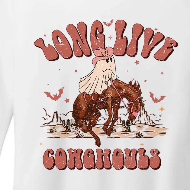 Halloween Western Cowgirl Cowghouls Long Live Country Retro Womens CVC Long Sleeve Shirt