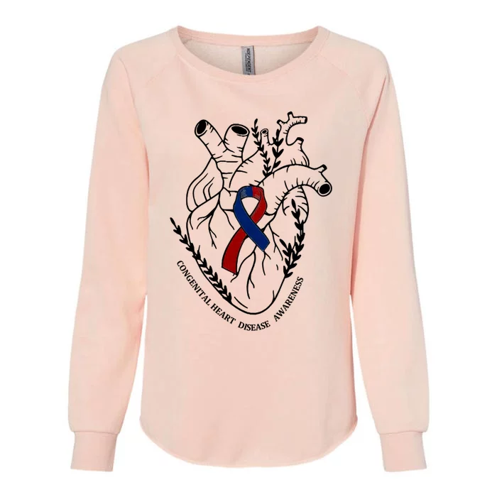 Heart Warrior Chd Awareness Congenital Heart Disease Ribbon Gift Womens California Wash Sweatshirt