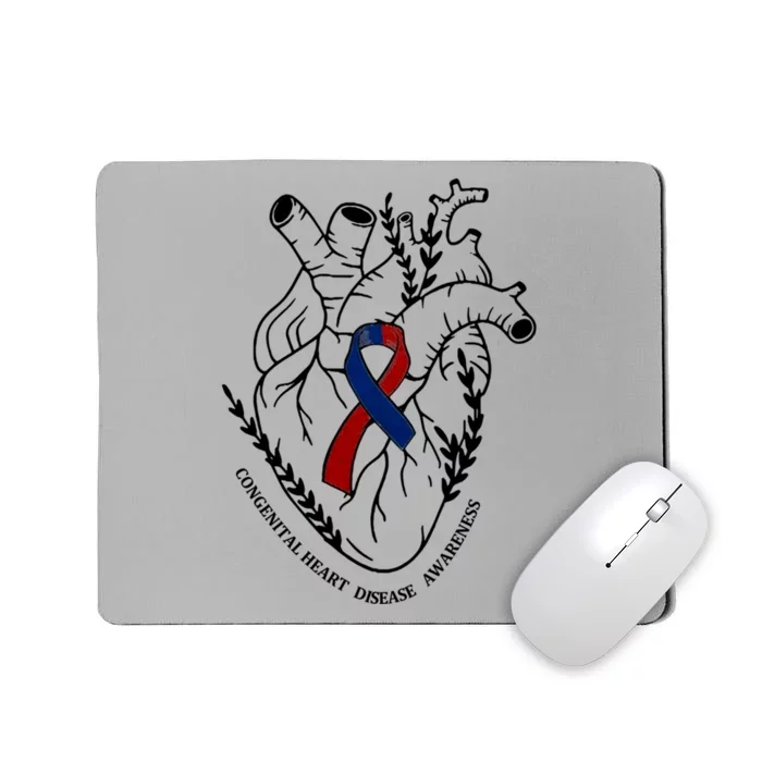 Heart Warrior Chd Awareness Congenital Heart Disease Ribbon Gift Mousepad