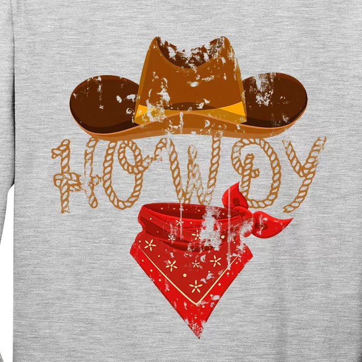 Howdy Western Cowboy Classic Fit Black PolyCotton Tall Long Sleeve T-Shirt