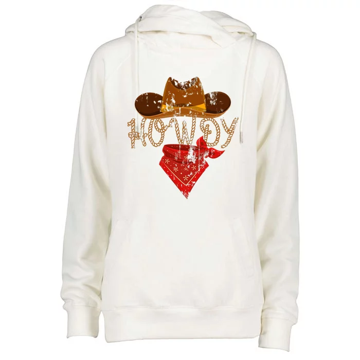 Howdy Western Cowboy Classic Fit Black PolyCotton Womens Funnel Neck Pullover Hood