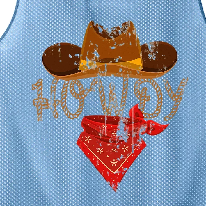 Howdy Western Cowboy Classic Fit Black PolyCotton Mesh Reversible Basketball Jersey Tank