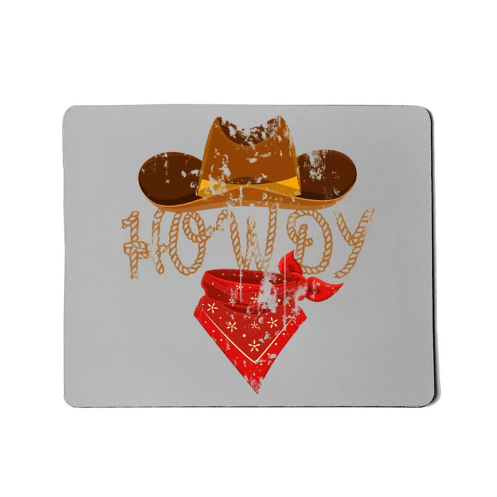 Howdy Western Cowboy Classic Fit Black PolyCotton Mousepad