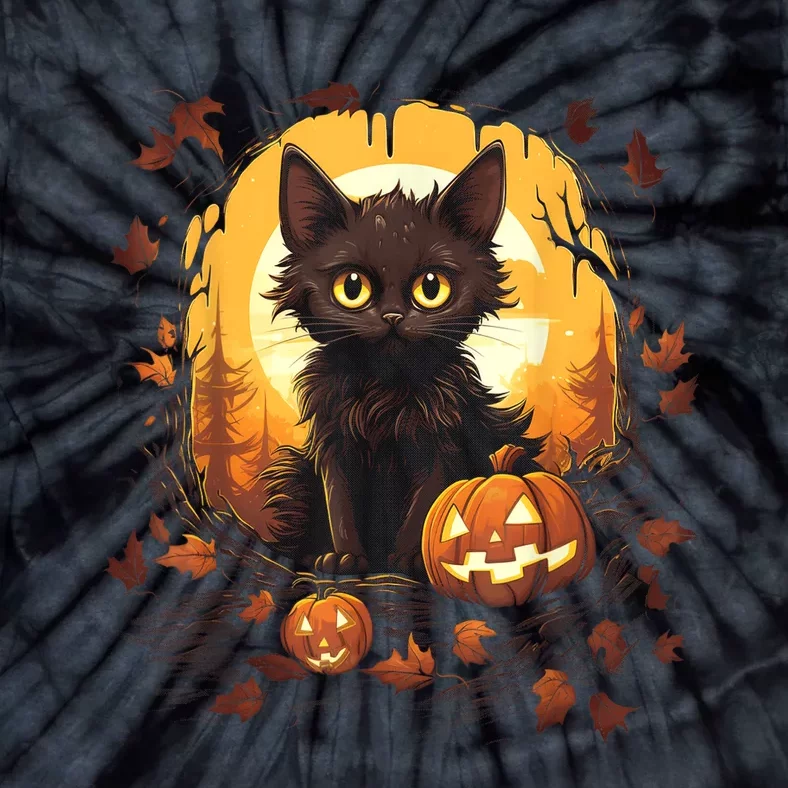 Halloween Witch Cat Pumpkin Cute Moon JackOLantern Costume Tie-Dye T-Shirt