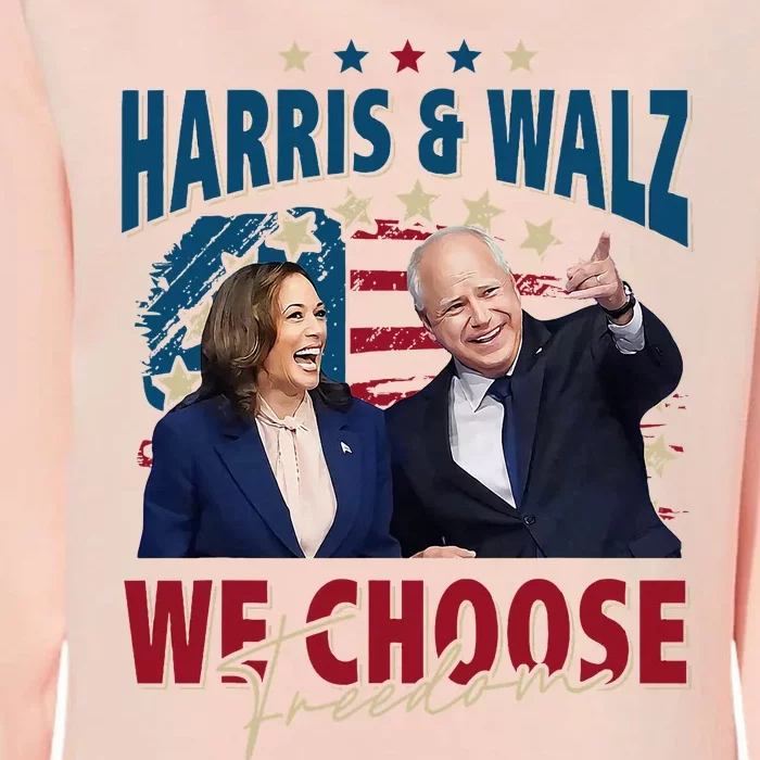 Harris & Waltz Campaign We Choose Freedom Harris Walz 2024 Womens California Wash Sweatshirt