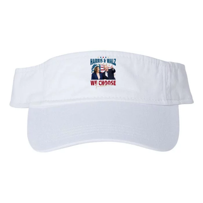 Harris & Waltz Campaign We Choose Freedom Harris Walz 2024 Valucap Bio-Washed Visor