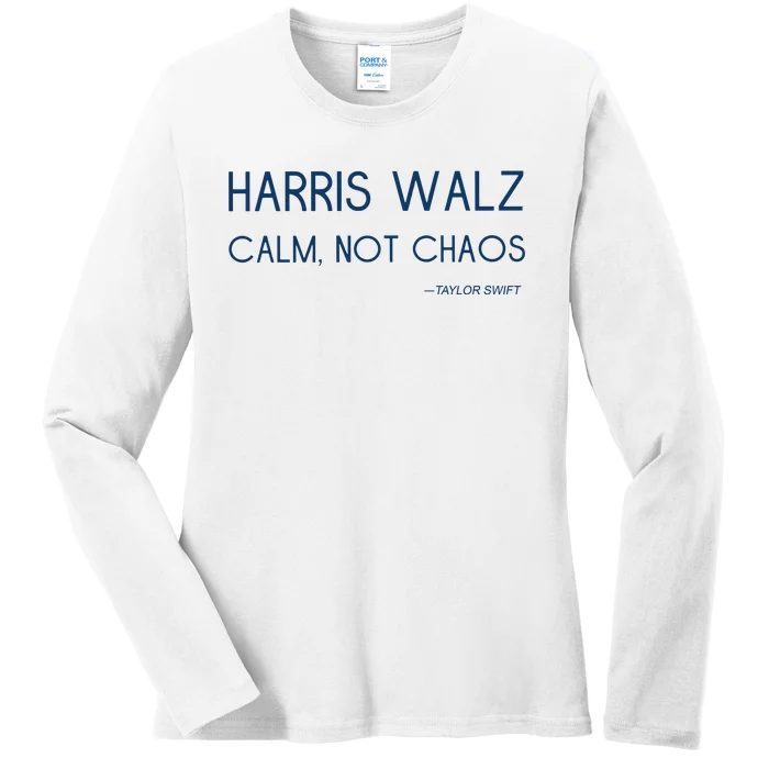 Harris Walz Calm Not Chaos Ladies Long Sleeve Shirt