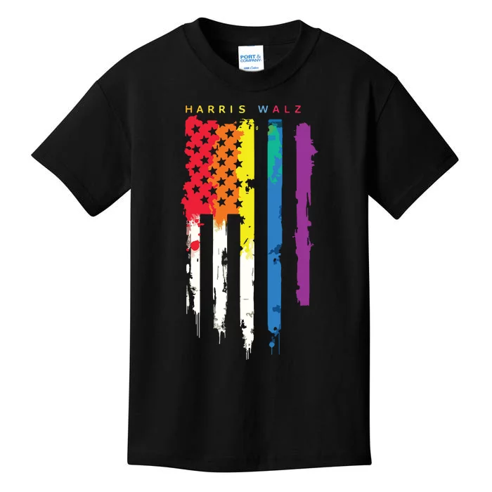 Harris Walz Colorful Streak Kids T-Shirt