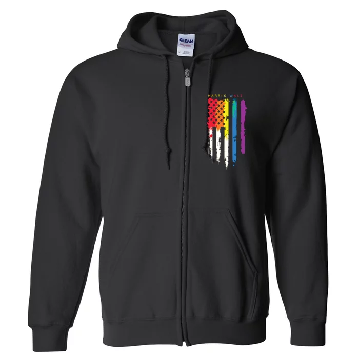 Harris Walz Colorful Streak Full Zip Hoodie