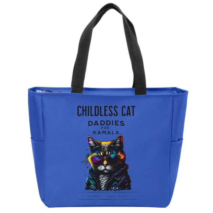 Harris Waltz Childless Cat Daddies For Kamala President 2024 Zip Tote Bag