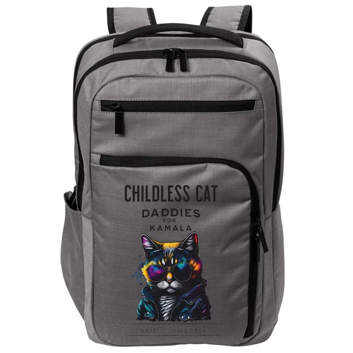 Harris Waltz Childless Cat Daddies For Kamala President 2024 Impact Tech Backpack