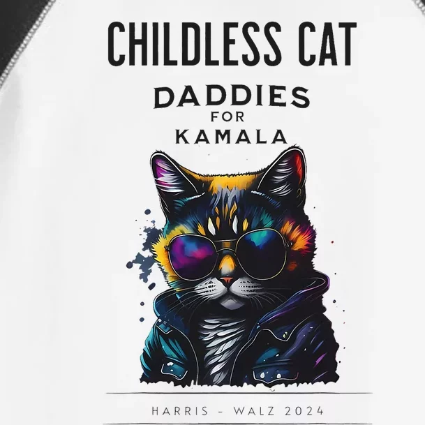 Harris Waltz Childless Cat Daddies For Kamala President 2024 Toddler Fine Jersey T-Shirt