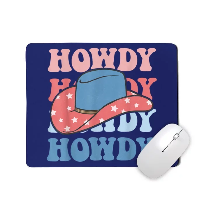 Howdy Western Country USA Flag 4th Of July Independence Day Mousepad