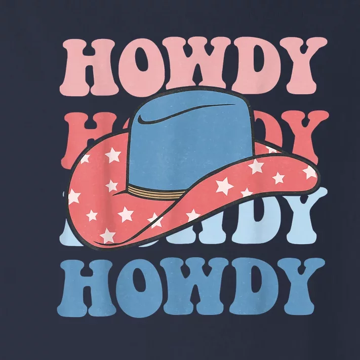 Howdy Western Country USA Flag 4th Of July Independence Day Toddler Long Sleeve Shirt