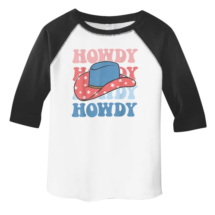 Howdy Western Country USA Flag 4th Of July Independence Day Toddler Fine Jersey T-Shirt