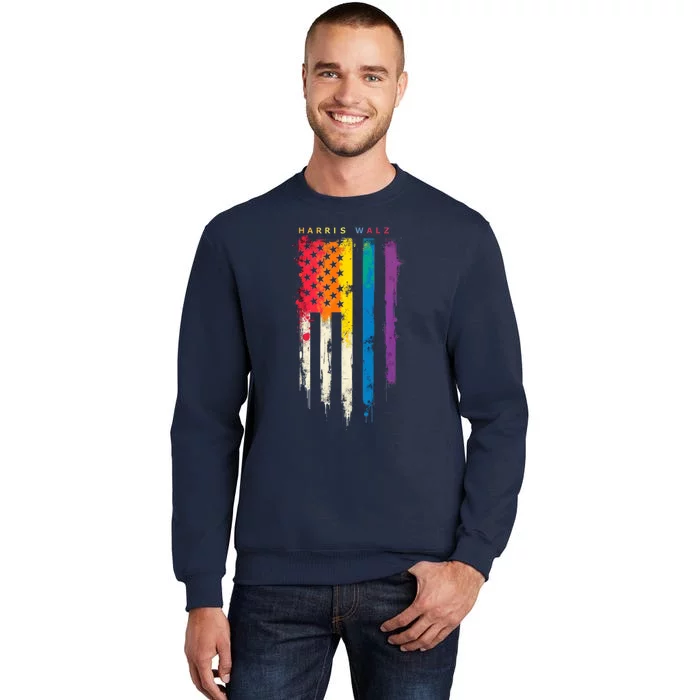 Harris Walz Colorful Streak Tall Sweatshirt