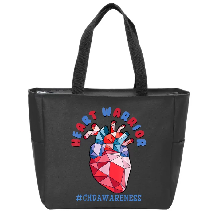 Heart Warrior CHD Congenital Heart Defect Awareness Zip Tote Bag