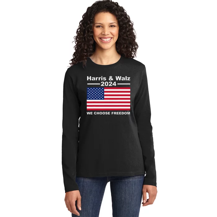 Harris & Waltz Campaign We Choose Freedom Ladies Long Sleeve Shirt