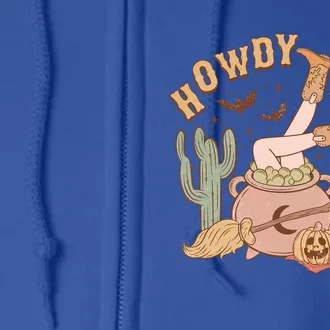 Howdy Witch Cow Boots Rodeo Western Country Halloween Cool Gift Full Zip Hoodie