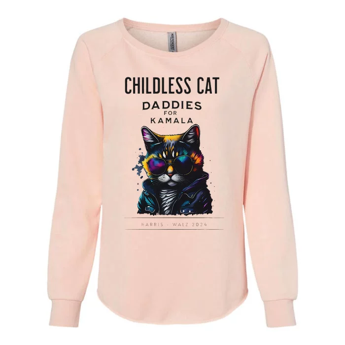 Harris Waltz Childless Cat Daddies Womens California Wash Sweatshirt