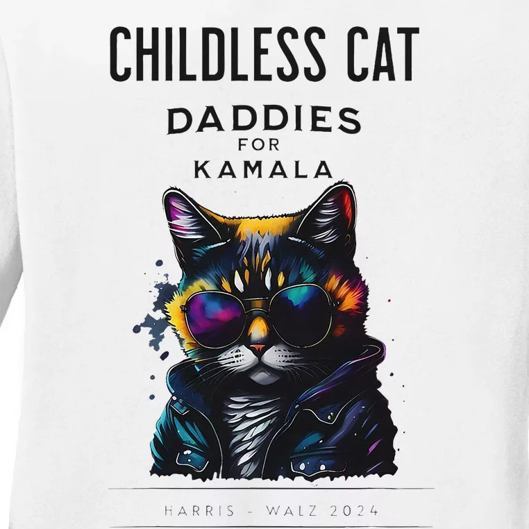 Harris Waltz Childless Cat Daddies Ladies Long Sleeve Shirt