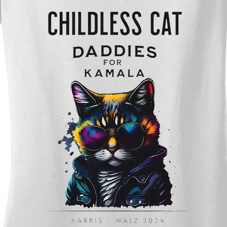 Harris Waltz Childless Cat Daddies Women's V-Neck T-Shirt