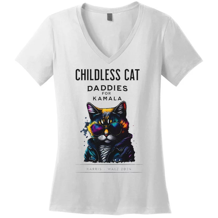 Harris Waltz Childless Cat Daddies Women's V-Neck T-Shirt