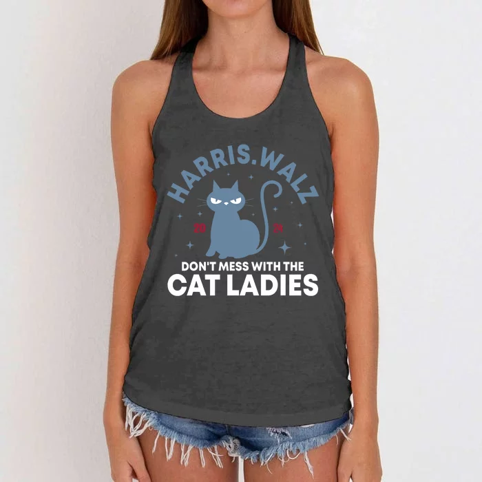 Harris Waltz DonT Mess With The Cat Ladies Kamala Tim Walz Women's Knotted Racerback Tank