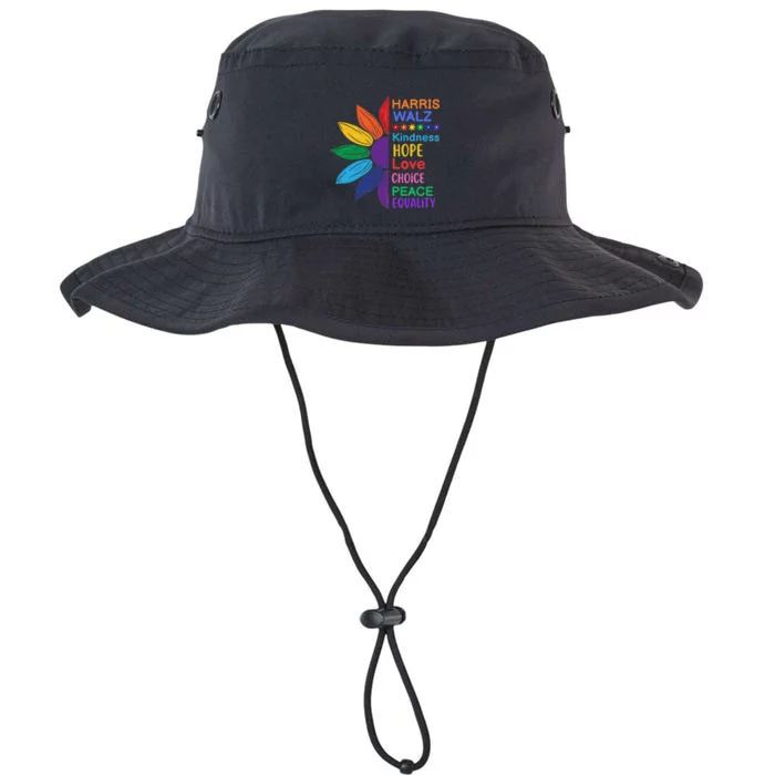 Harris Walz Diversity Rainbow Daisy Sunflower Vote Blue Legacy Cool Fit Booney Bucket Hat