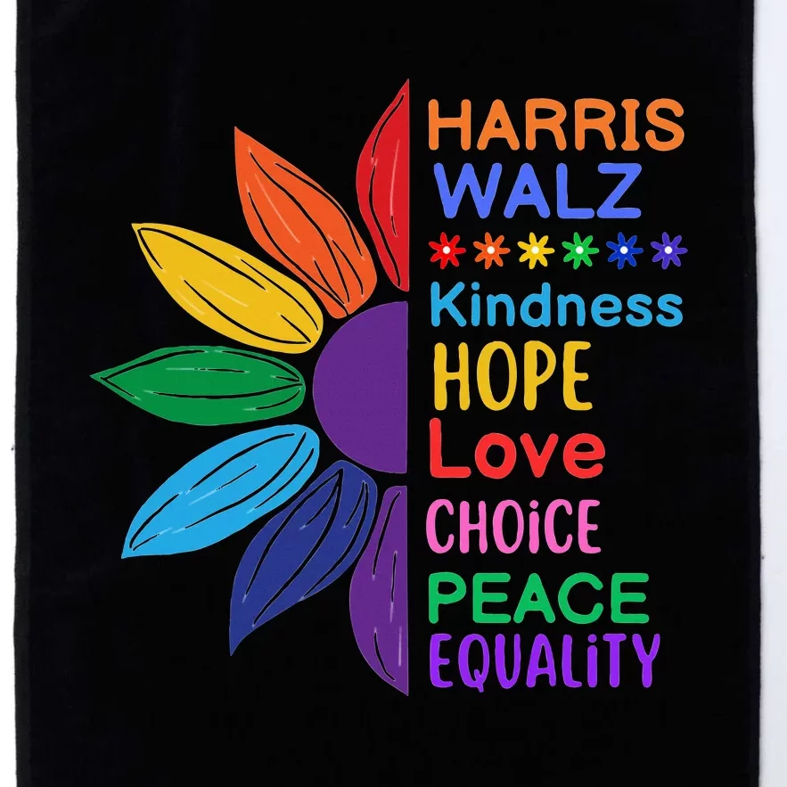 Harris Walz Diversity Rainbow Daisy Sunflower Vote Blue Platinum Collection Golf Towel